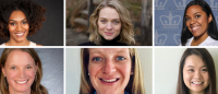 Headshots of six female students smiling placed in grid format.